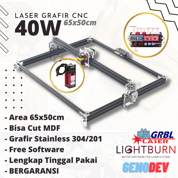 

TERBARU! [GENODEV] 40W Laser Engraver Grafir 65 x 50 cm Stainless