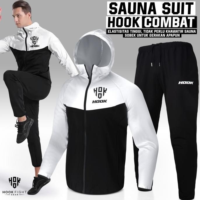 Jaket Sauna Suit Olahraga Baju Jas Pembakar Lemak Elastis Hook Baju Sauna Olahraga Pembakar Lemak Ho