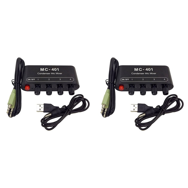 2X New Mini Audio Mixer Condenser Microphone Mixer