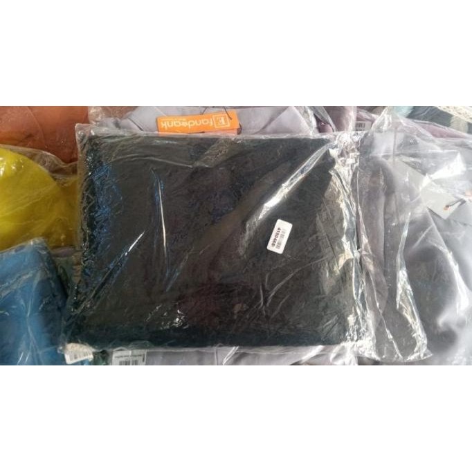 Mukena Dewasa Nabila Renda Rajut Polos - Hitam Black Rea_Santori