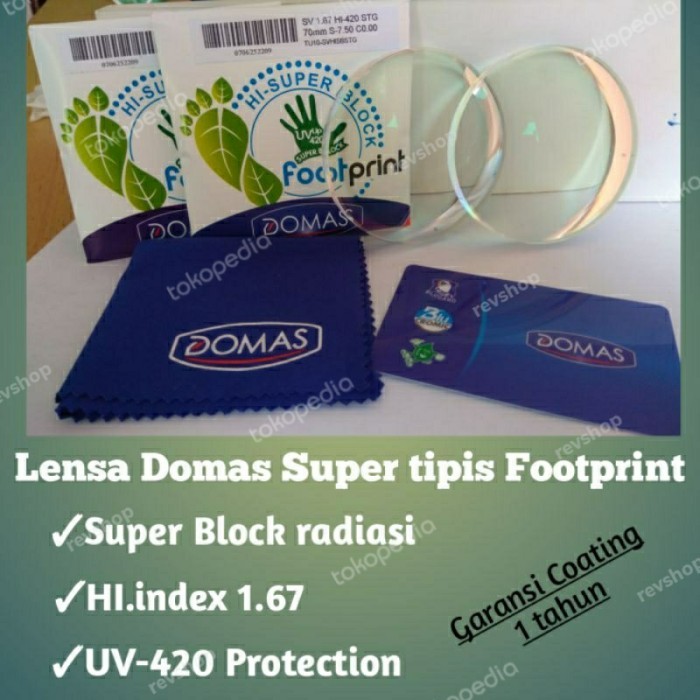 LENSA DOMAS SUPER TIPIS INDEX 1.67 SUPER BLOCK FOOTPRINT BLUERAY
