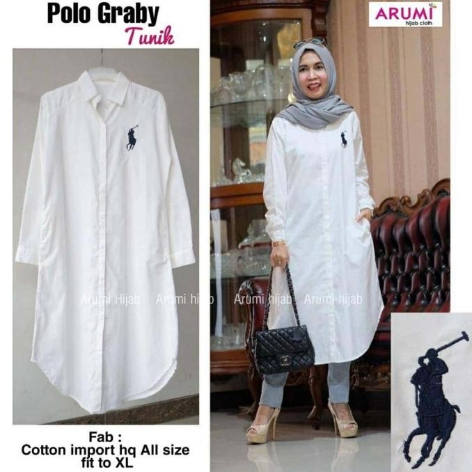 long tunik muslim kemeja wanita kemeja putih wanita tunik putih polos Terlaris