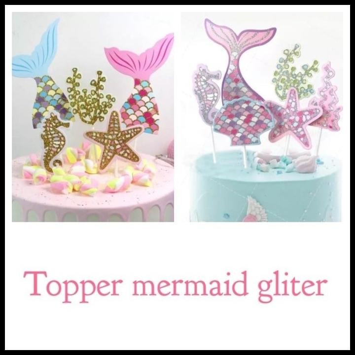 Topper Cake Mermaid Ulang Tahun / Hiasan Kue Ulang Tahun Mermaid