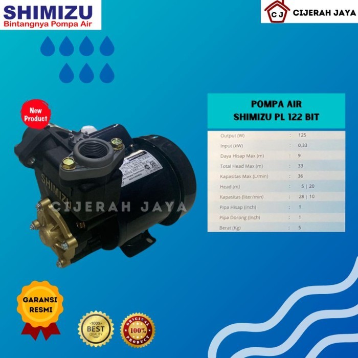 POMPA AIR SHIMIZU PL 122 BIT PL122BIT PL-122BIT ganti PS116 PS128 BIT