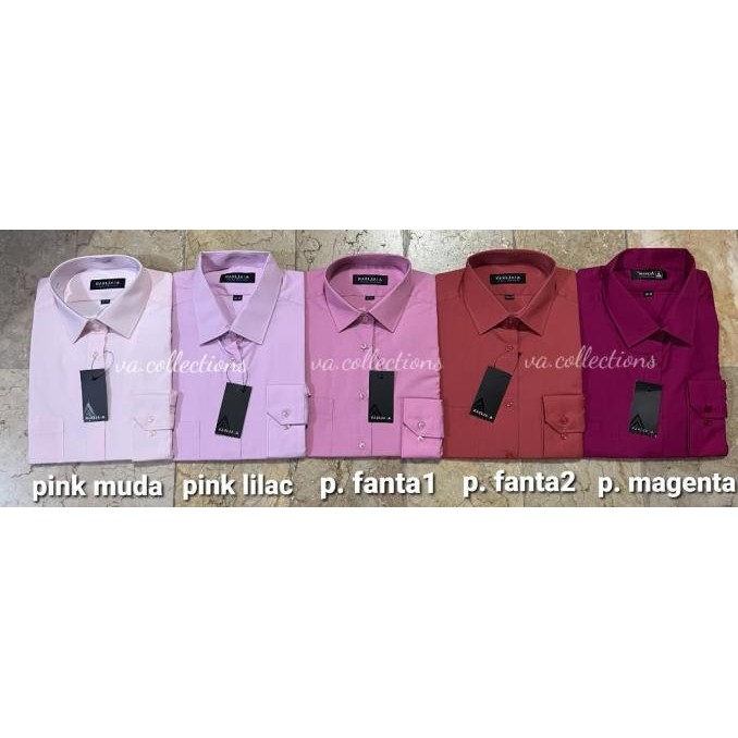 ALISAN REGULAR - KEMEJA POLOS LENGAN PANJANG PRIA WARNA PINK Terlaris