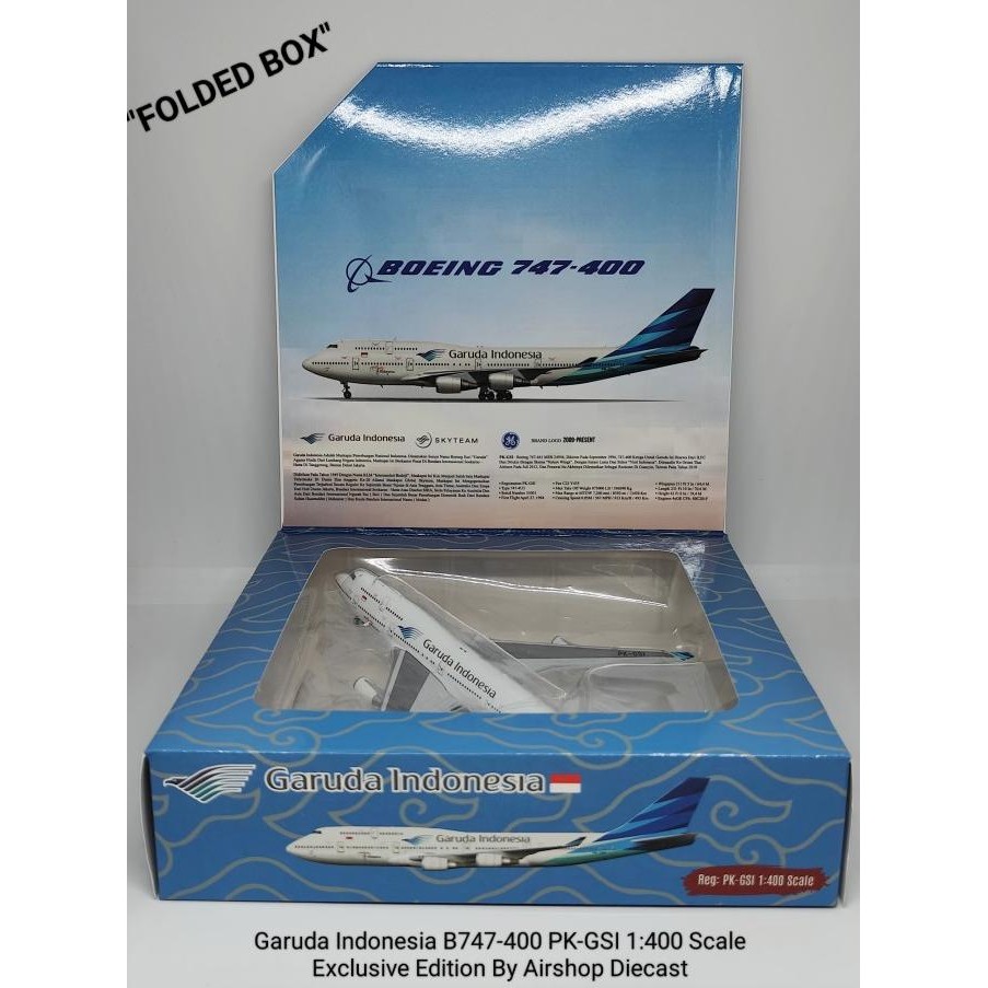 Garuda Indonesia B747-400 PK-GSI 1:400 Scale Exclusive Edition By Airshop Diecast