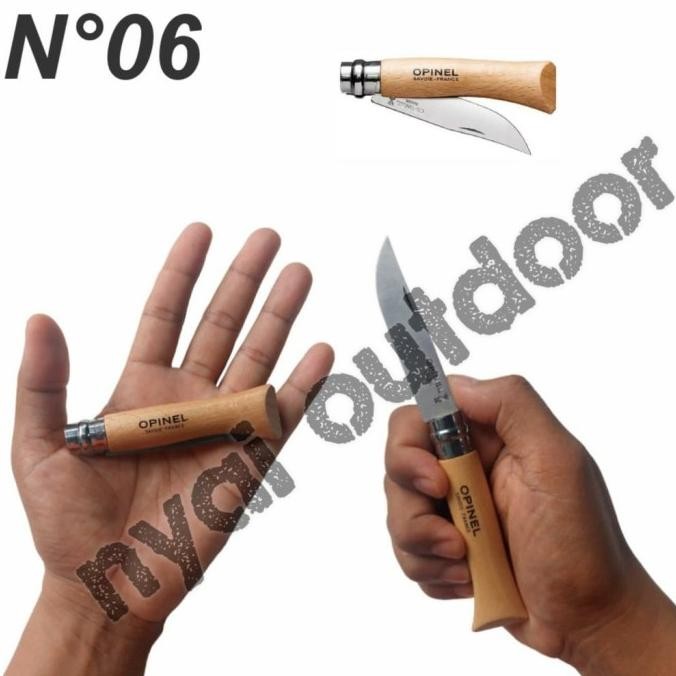 pisau lipat opinel stainless steel no6 7 8 9 10 12 pisau lipat camping Terlaris