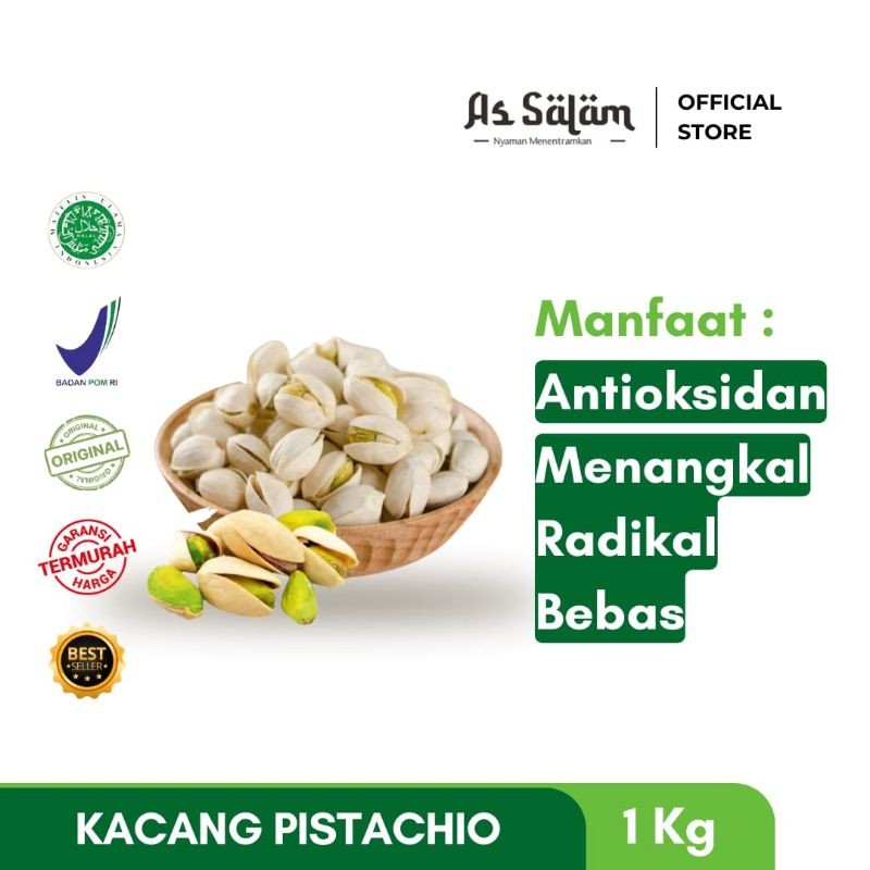 

Kacang Pistachio / Kacang Fustuk Kualitas Super Import - 1 Kg