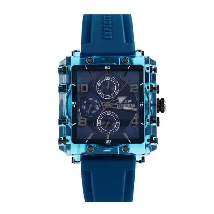 JAM TANGAN EXPEDITION 6808 E6808 WANITA BLACK BLUE RUBBER ORIGINAL Terlaris