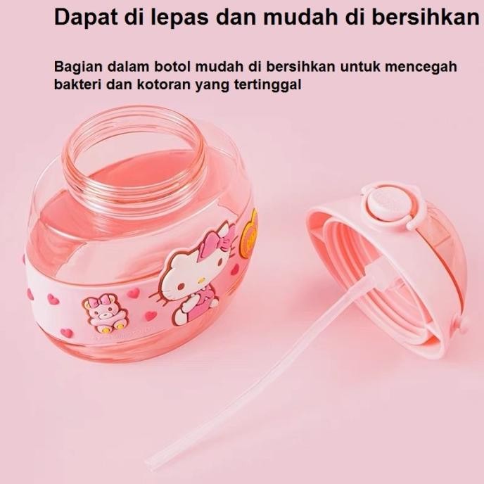 BOTOL MINUM SEDOTAN ANAK TRITAN BENTUK DONAT KARAKTER HELLO KITTY LUCU Terlaris