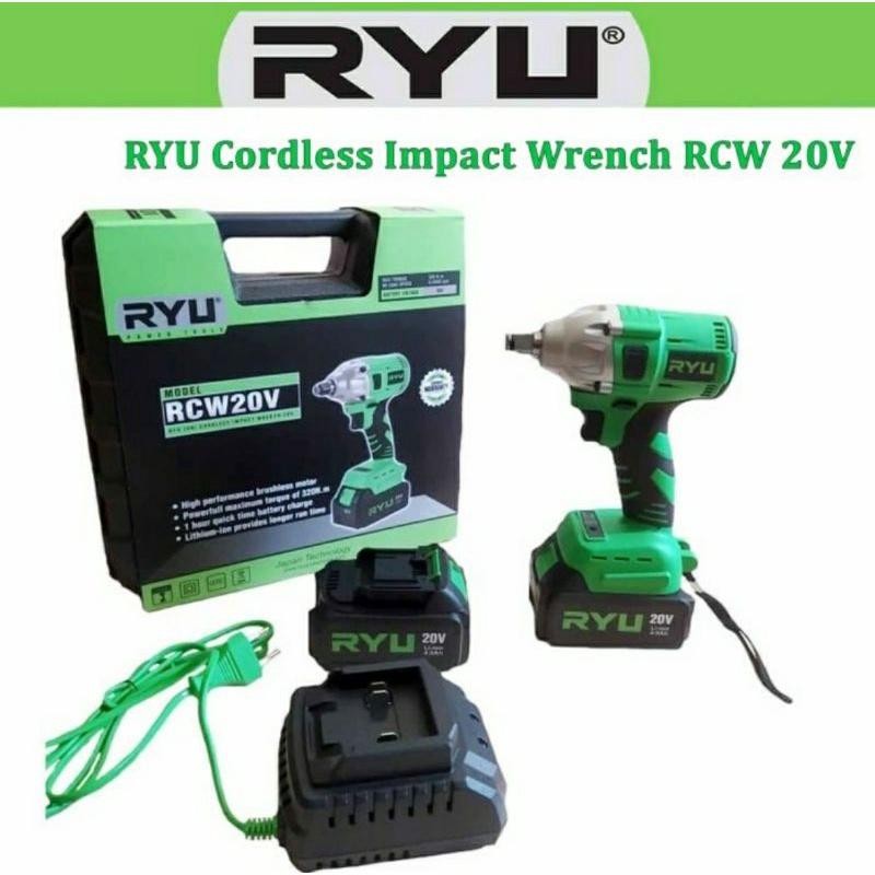 Mesin Pembuka Baut Ban Mobil Codless Impact Wrench Ryu Rcw20