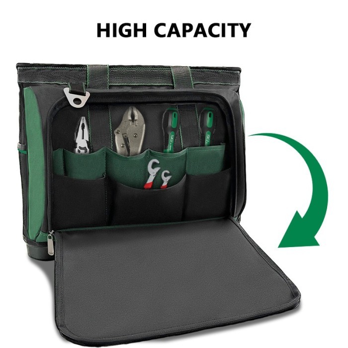 Isku Tool Bag Besar 13-20 Inch Kain Oxford Tebal Tas Alat Perkakas Kuat Tas Perkakas Toolkit Tool