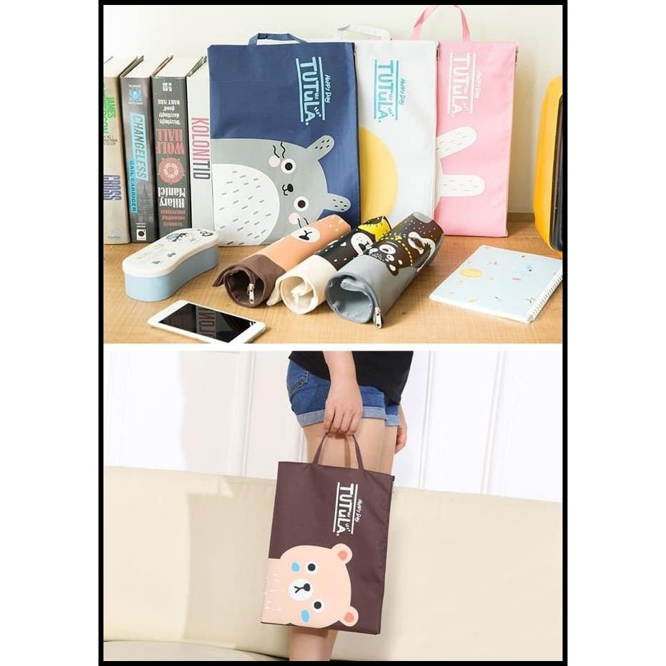 

PF01 Creative Fun Print Portable A4 file Storage pouch bag