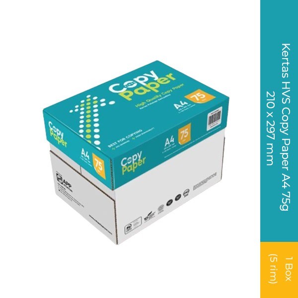 

Kertas HVS Copy Paper A4 75 Gram - 1 Box isi 5 Rim