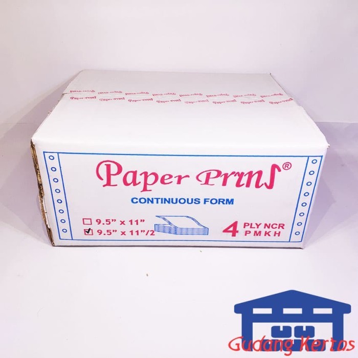 

CONTINUOUS FORM 91/2 X 11/2 4PLY PAPERPRYNS (BAGI 2)