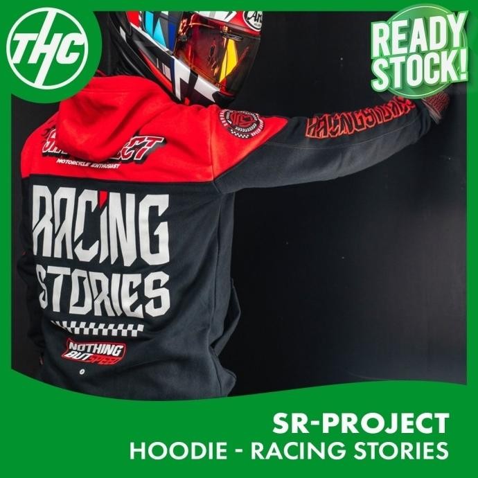 Bagus  Hoodie Sr-Project " Racing Stories ". Black Red. Premium