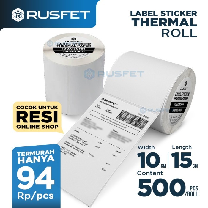 

TERLARIS! Label Resi Thermal Stiker Thermal 100x150mm Label Baracode Thermal