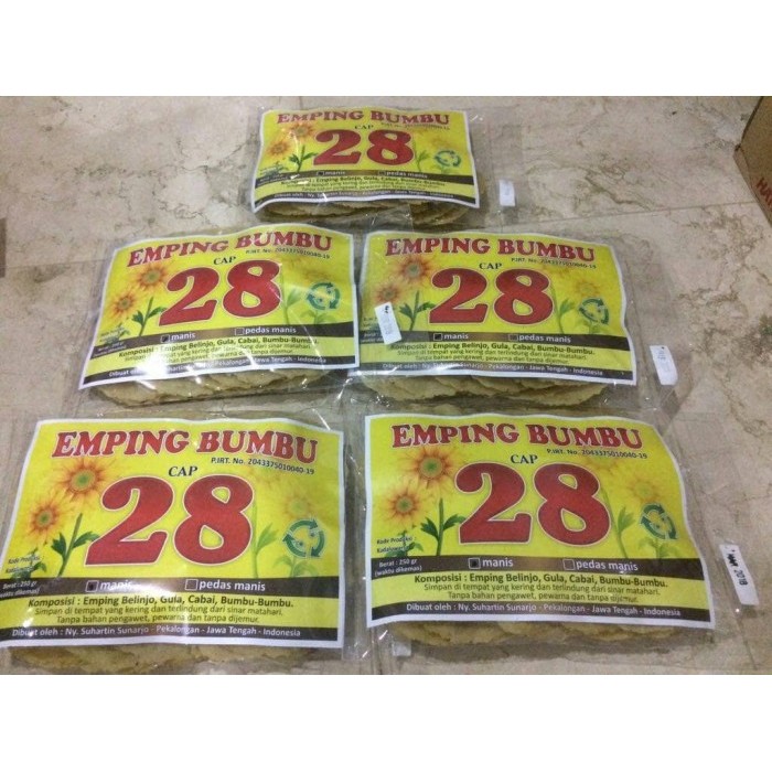 

Emping Bumbu 28 manis dan pedas