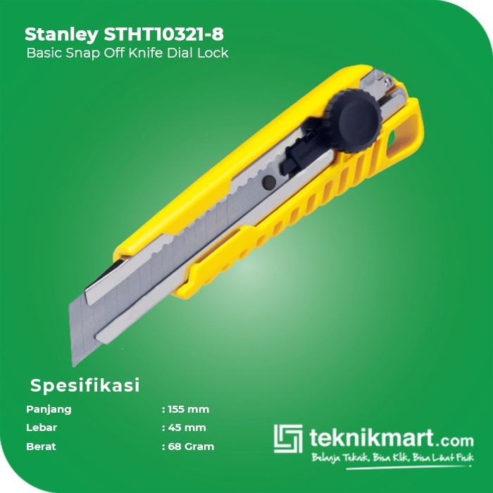

Stanley STHT10321-8 18mm Basic Snap-Off Knife / Pisau Cutter