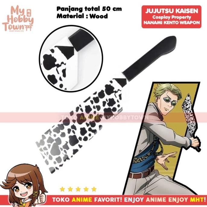 KOSTUM PRIA Replika Senjata Jujutsu Kaisen Golok Kayu Nanami Kento Cosplay