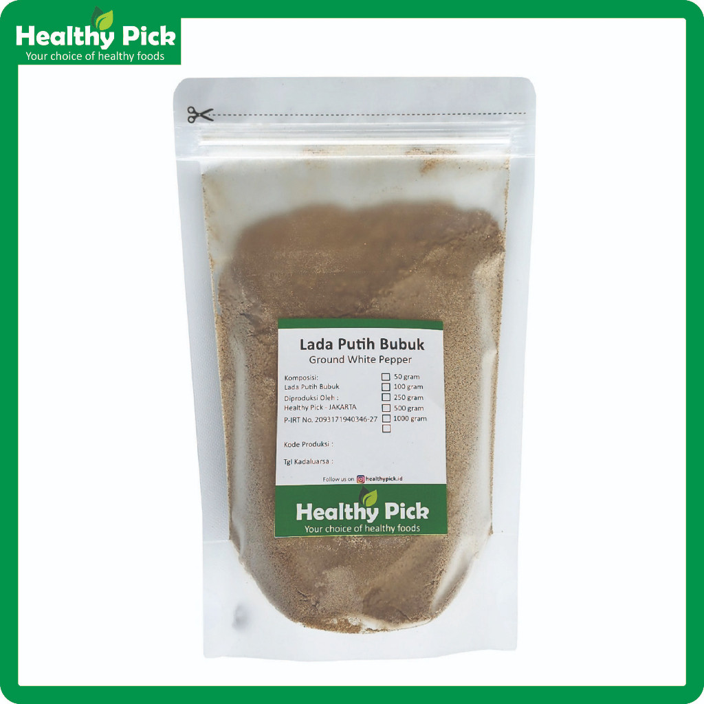 

Ground White Pepper / Lada Putih Giling / Lada Putih Bubuk 500gr I3B23