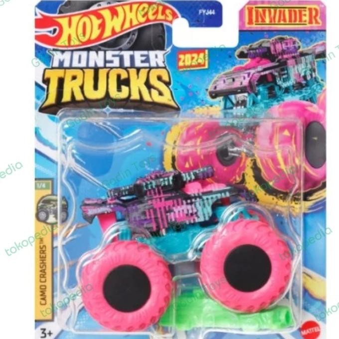 Monster Trucks Invader Camo Crasher Hot wheels truck Hotwheels