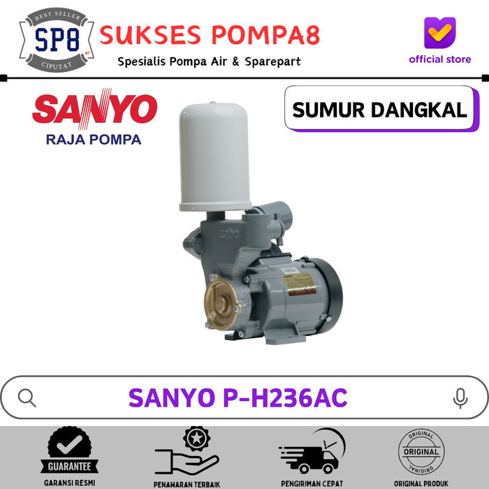 Pompa Air SANYO P-H236AC Otomatis / Pompa Air Sumur Dangkal