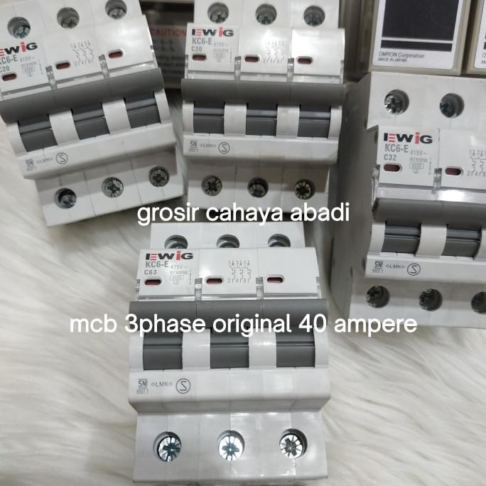 kontaktor 3 phase original ewig 40a/mcb 3phase original 40a