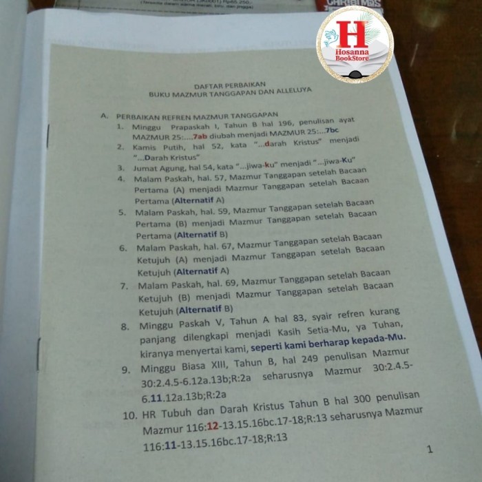 Mazmur Tanggapan Dan Alleluya (Edisi Baru)