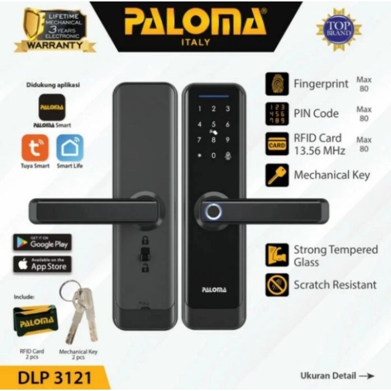 PALOMA DLP 3121 PALOMA SMART HOME KUNCI HANDLE PINTU WIFI