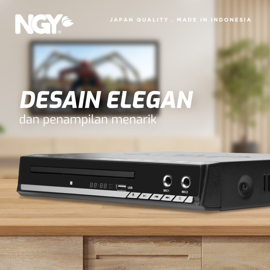 NAGOYA DVD Player Port HDMI Besi 2 Port Mic Karaoke USB NGY766-GARANSI RESMI