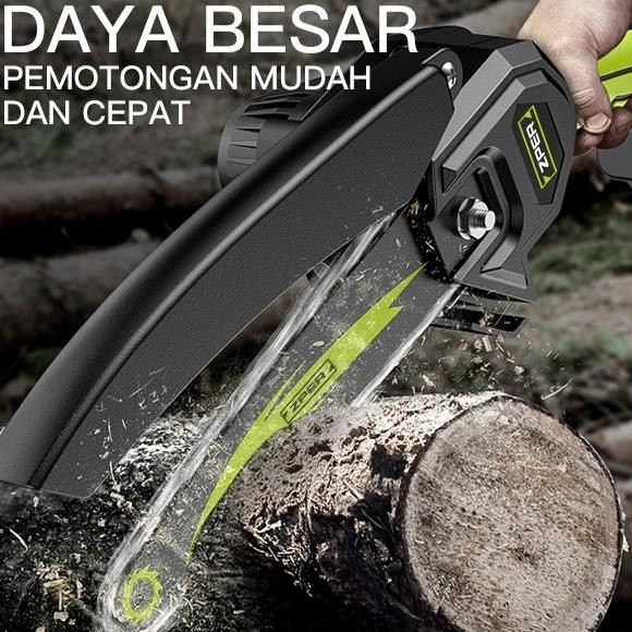 Murah Zper Mesin Chainsaw Cordless Chainsaw Gergaji Baterai Gergaji Rantai Elektrik Mini Gergaji Lis