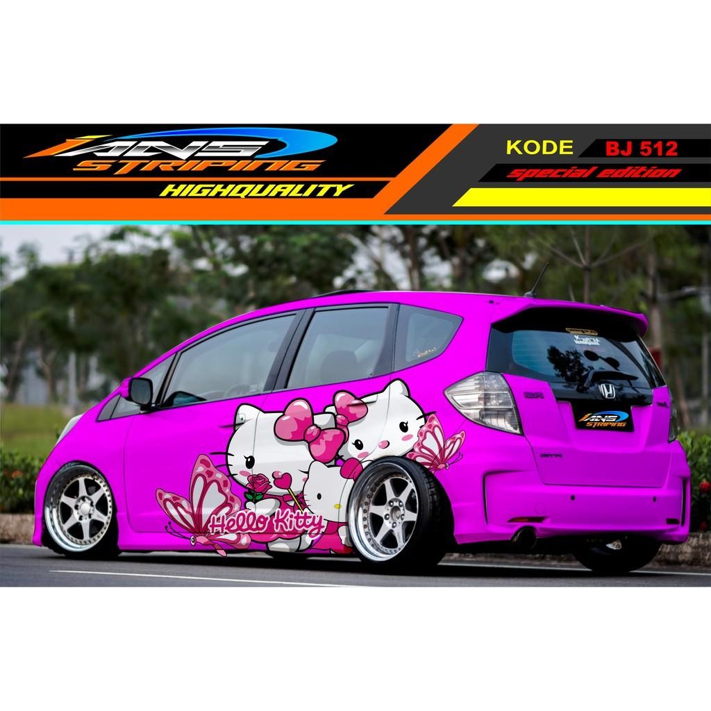 Sticker Variasi Mobil Jazz Brio Agya Sigra Yaris / Decal Sticker Mobil Terbaru Hello Kitty / Sticker