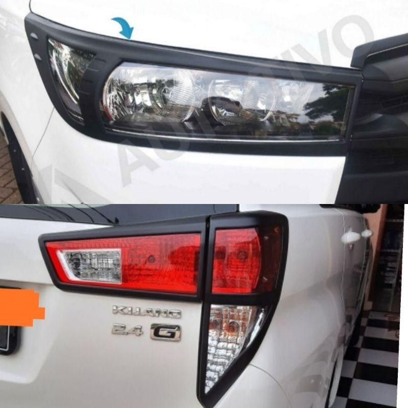 Paket Garnish Lampu Depan Dan Belakang Innova Reborn Garnis Blacktivo Jsl Variasi Hiasan Mobil