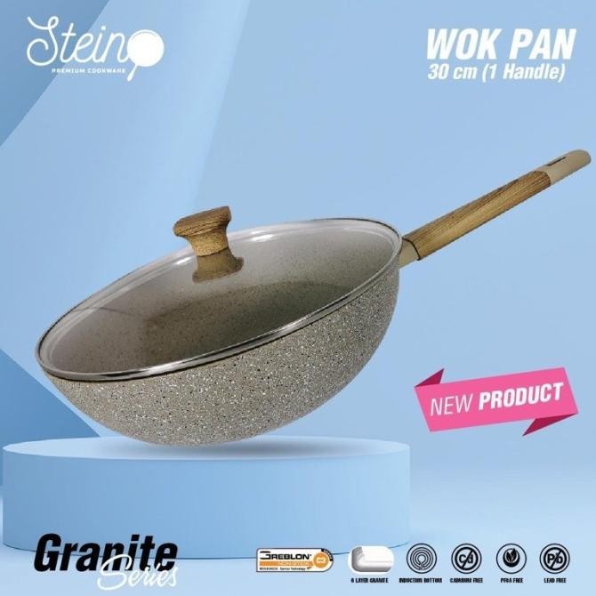 Stein Cookware Wok Pan 30 cm Peralatan Masak Panci Dapur Granite