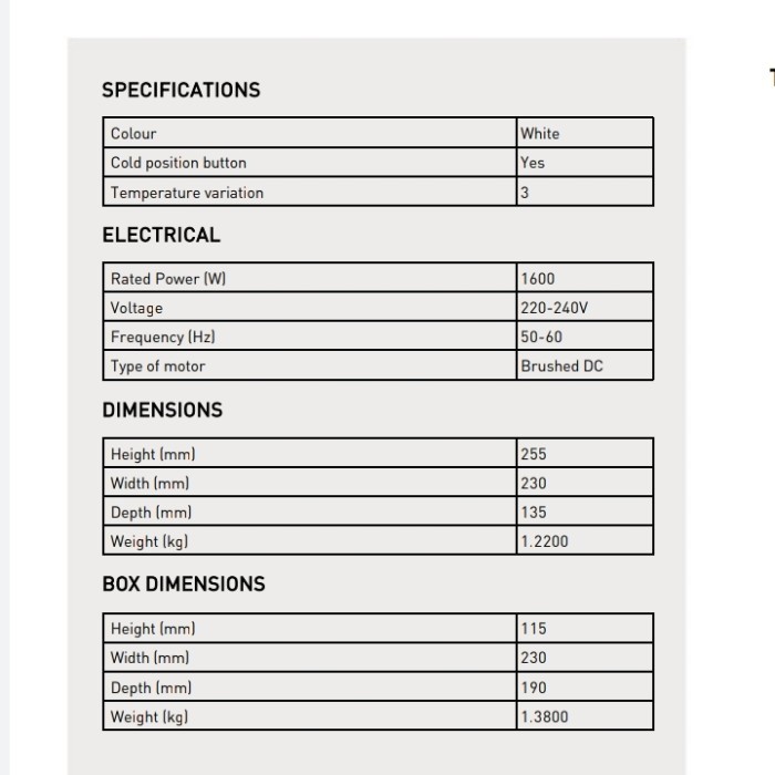 Hair Dryer Jvd Oceanis White + Shaver Wall Mounted
