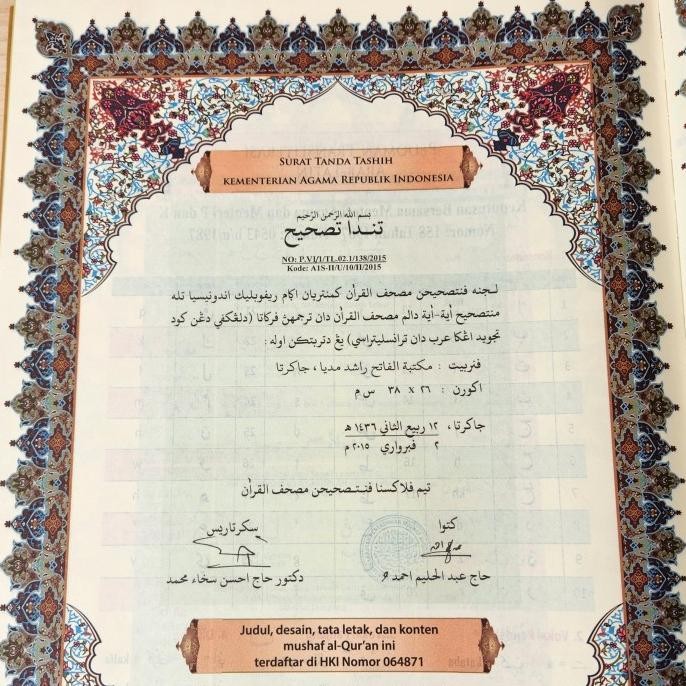 Alquran Lansia Jumbo A3 Latin Terjemah Perkata. Alquran The Big An Nur Terlaris