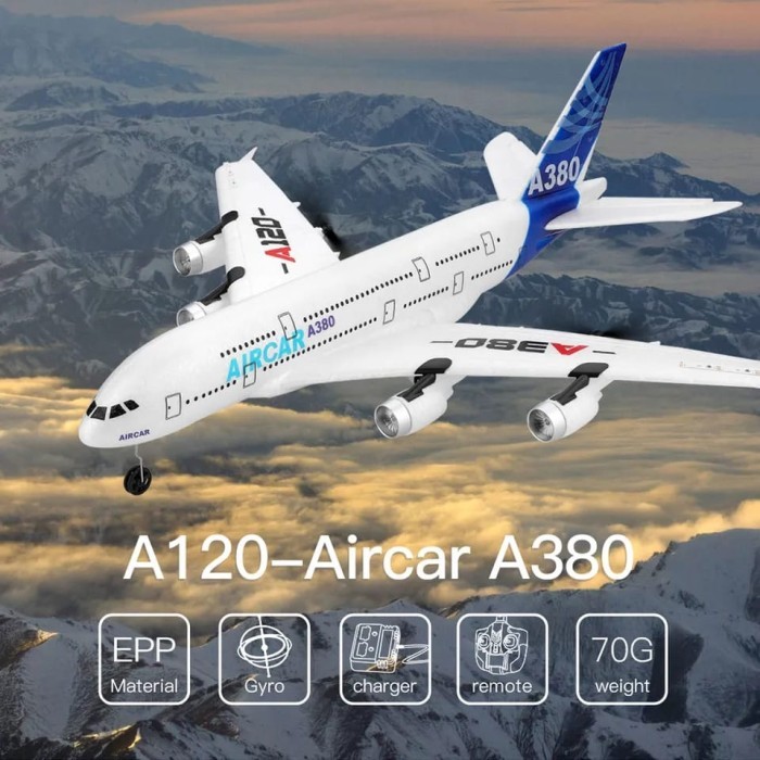 WL XK A120 RC Pesawat Terbang Airbus A380 3CH RC Plane Aeromodelling