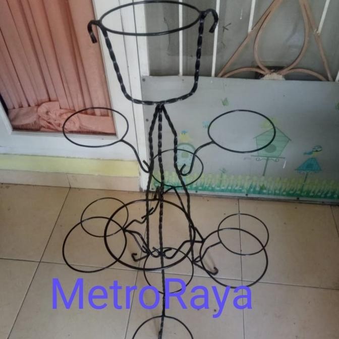 Standing Planter / Rak Pot Besi Rak Tanaman Bunga 10 pot