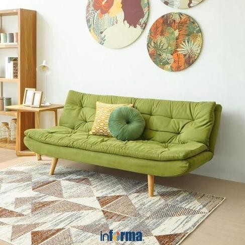 Informa Garland Sofa Bed Fabric - Hijau Tempat Duduk Multifungsi Sofa Tidur 2In1 Kursi Santai Serbag