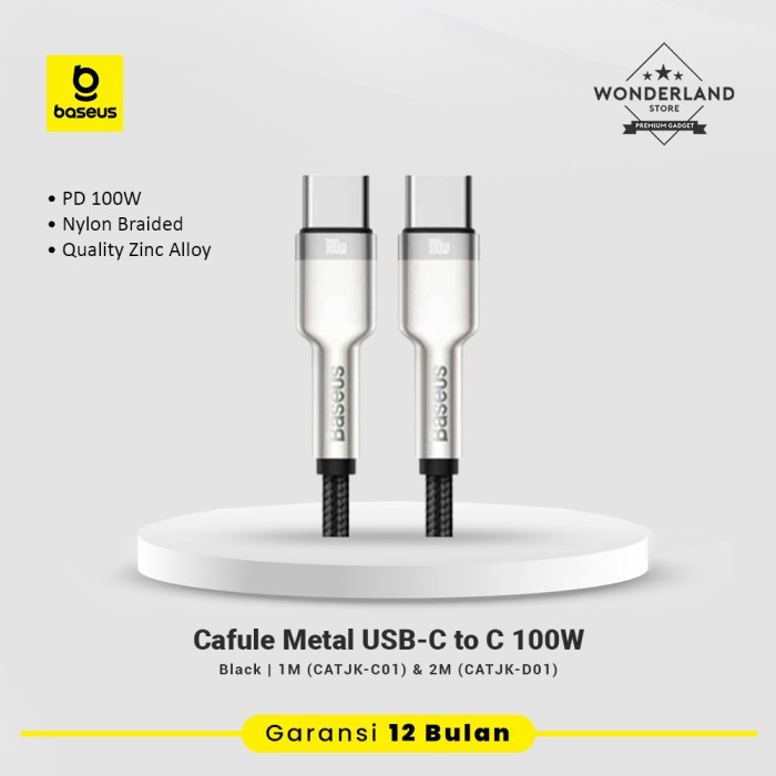 

SALE TERLARIS BASEUS CAFULE METAL USB-C TO C 100W PPS PD SFC 100W NYLON BRAIDED FAST CHARGING READYY