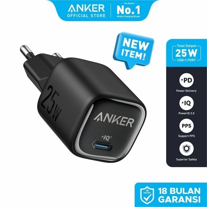 

SALE TERLARIS ANKER GAN CHARGER 25W USB TYPE C PD PPS 20W FAST CHARGING SAMSUNG IPHONE - A2656