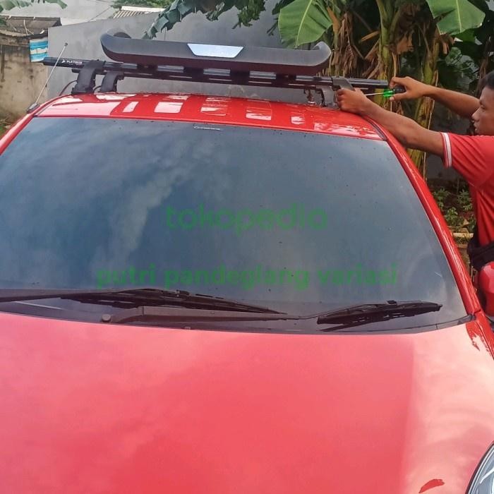 Roof Rack Bagasi Atas Mobil Honda Brio Merk Hummer+Cross Bar Platinum