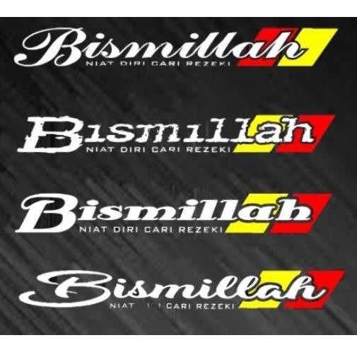 Cutting Stiker / Sticker Custom / Stiker Truk Kaca Depan Mobil  Bismillah Canter Ragasa Elf Fuso