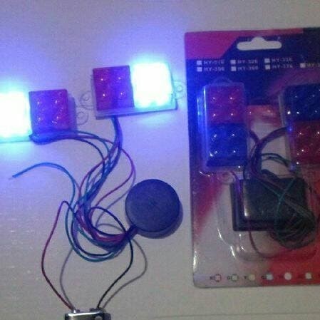 LAMPU STROBO POLISI KOTAK BIRU MERAH FLASH MODUL
