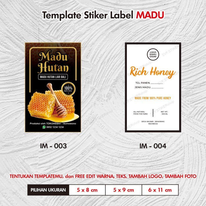 Stiker Label Produk Madu