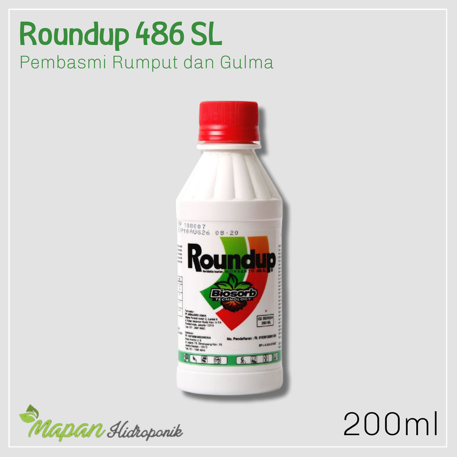 Pestisida Herbisida Pembasmi Rumput Roundup 486 SL 200 ml