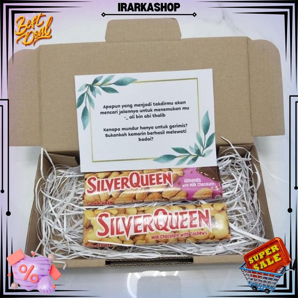 

Coklat Cokelat Chocolate Silverqueen / Silver Queen Gift Box Hampers Hadiah Kado Ulang Tahun Birthday Anniversary Valentine Natal Wisuda Hari Ibu Hari Guru Rasa Almond Dan Cashew Mede D Terlaris