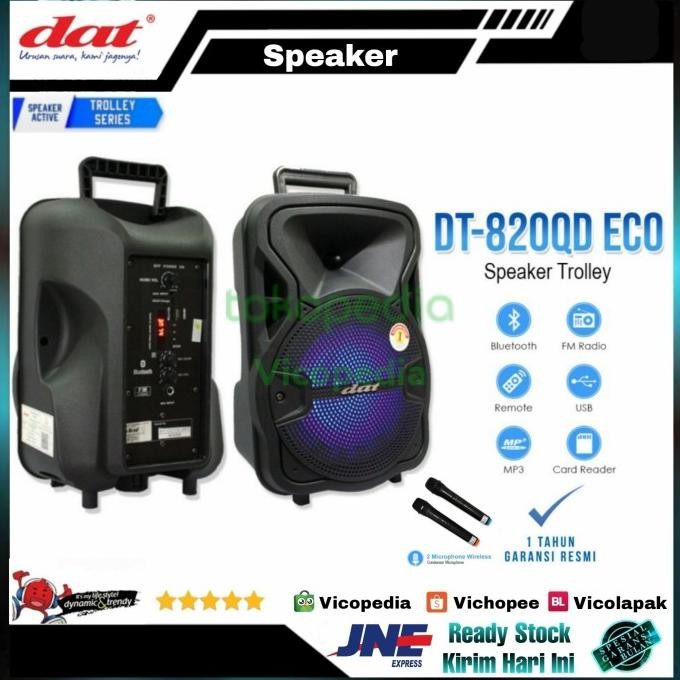 Sale Speaker Bluetooth Trolley 2 Mic Dat Dt 820Qd Dt 820 Qd Eco 8" Karaoke