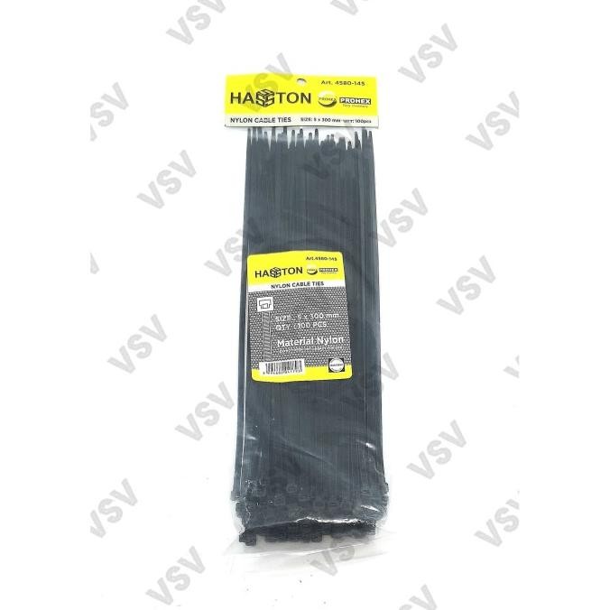 

Promo Hasston PROHEX Kabel ties 5x300mm Hitam 4580-145 Nylon Cable ties COD